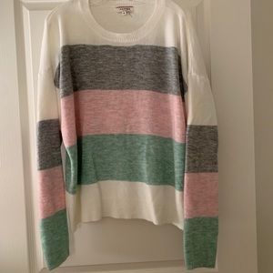 Striped Pink/Green/Gray Sweater